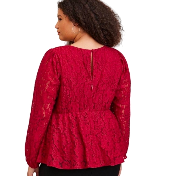 NWT Torrid Peplum Lace Puff Sleeve Size 1X / 14-16 - Picture 8 of 8